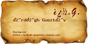 Ördögh Gusztáv névjegykártya